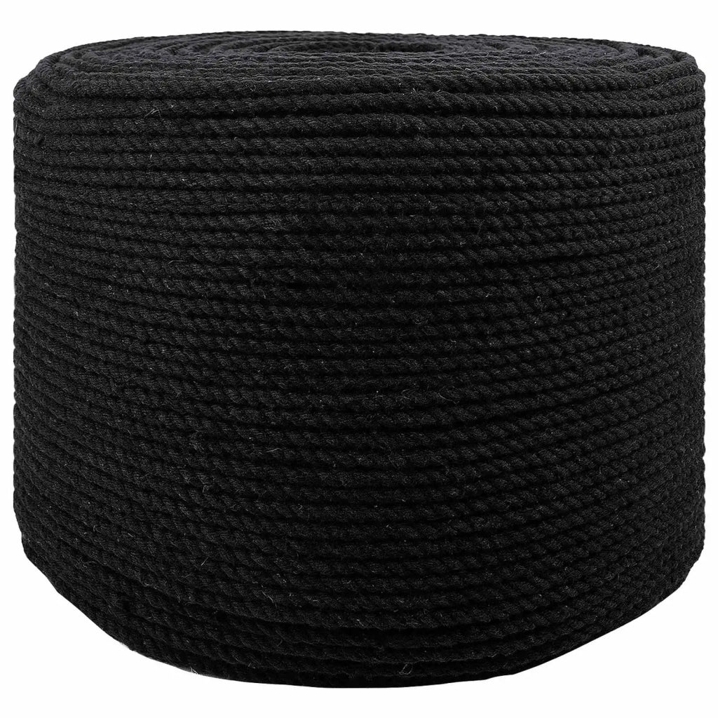 Corda | Fune Nero 0,6 x 0,6 x 5000 cm Cotone
