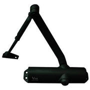 Vigor 24780-10 Chiudiporta con Arresto Forza EN3 18-26 Nm Sistema Pignone e Cremagliera Braccio Regolabile in Acciaio Corpo in Alluminio colore Nero