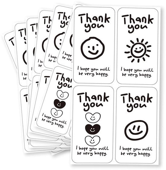 Stickers di ringraziamento personalizzati per 100 pezzi per varie occasioni