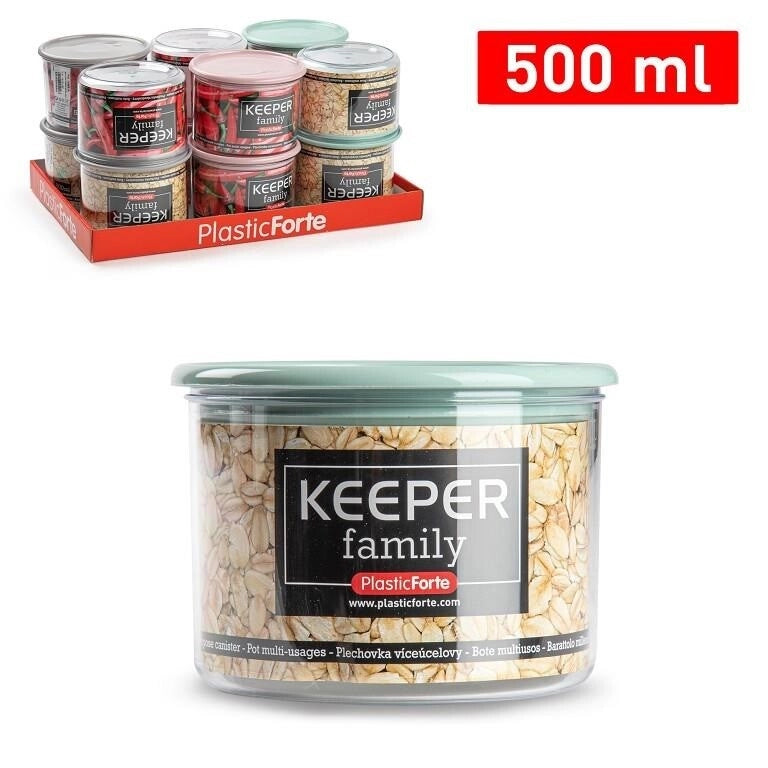1 Pezzo Barattolo da Cucina in Plastica Multiuso 500 ml Vari Colori