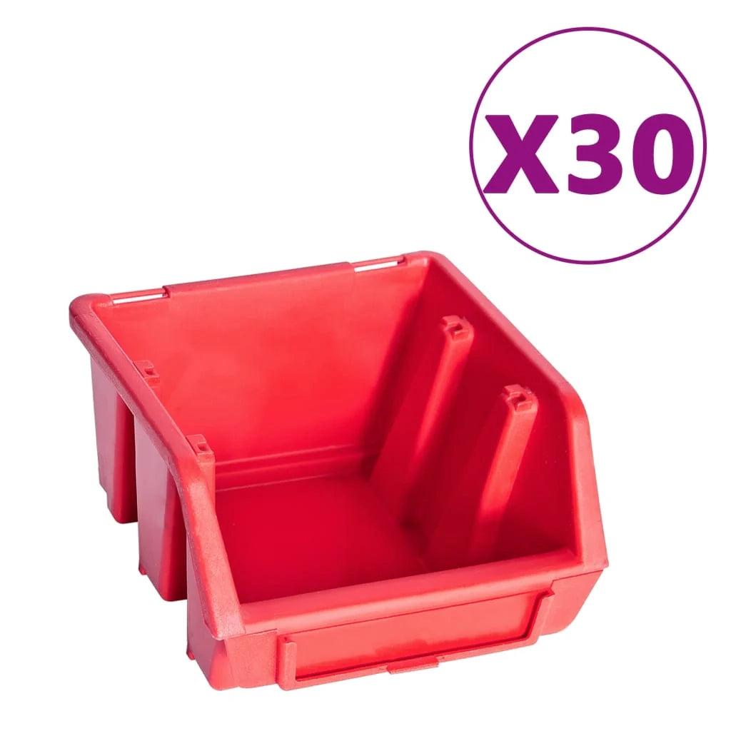 Kit contenitore portaoggetti e pannello da parete da 136 pezzi rosso e nero 02_0003845