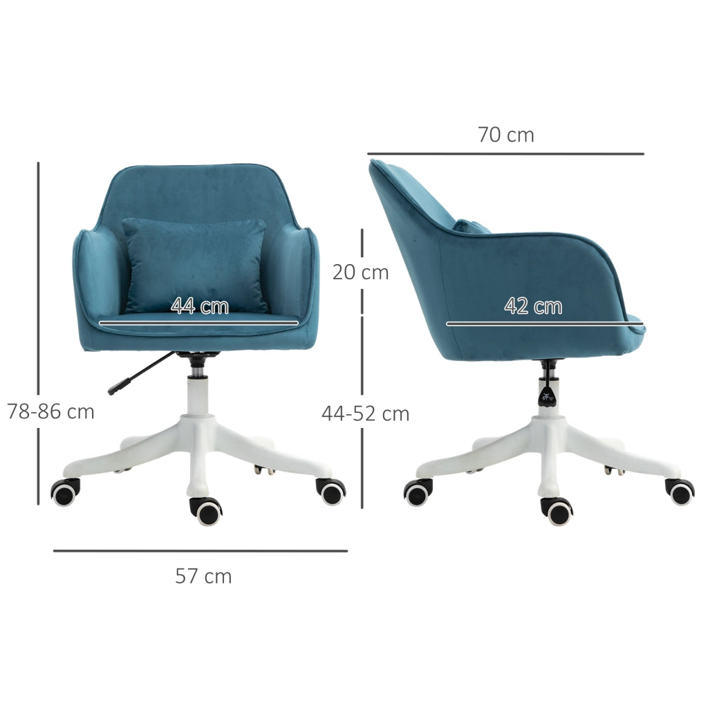 Sedia da ufficio massaggiante in velluto ¨C zephmum ¨C blu