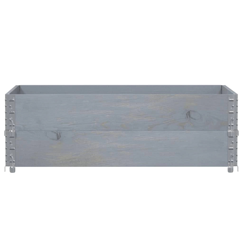 Fioriera rialzata per piante fiori terrazzo giardino 120 x 80 cm legno massello di pino grigio 02_0037407