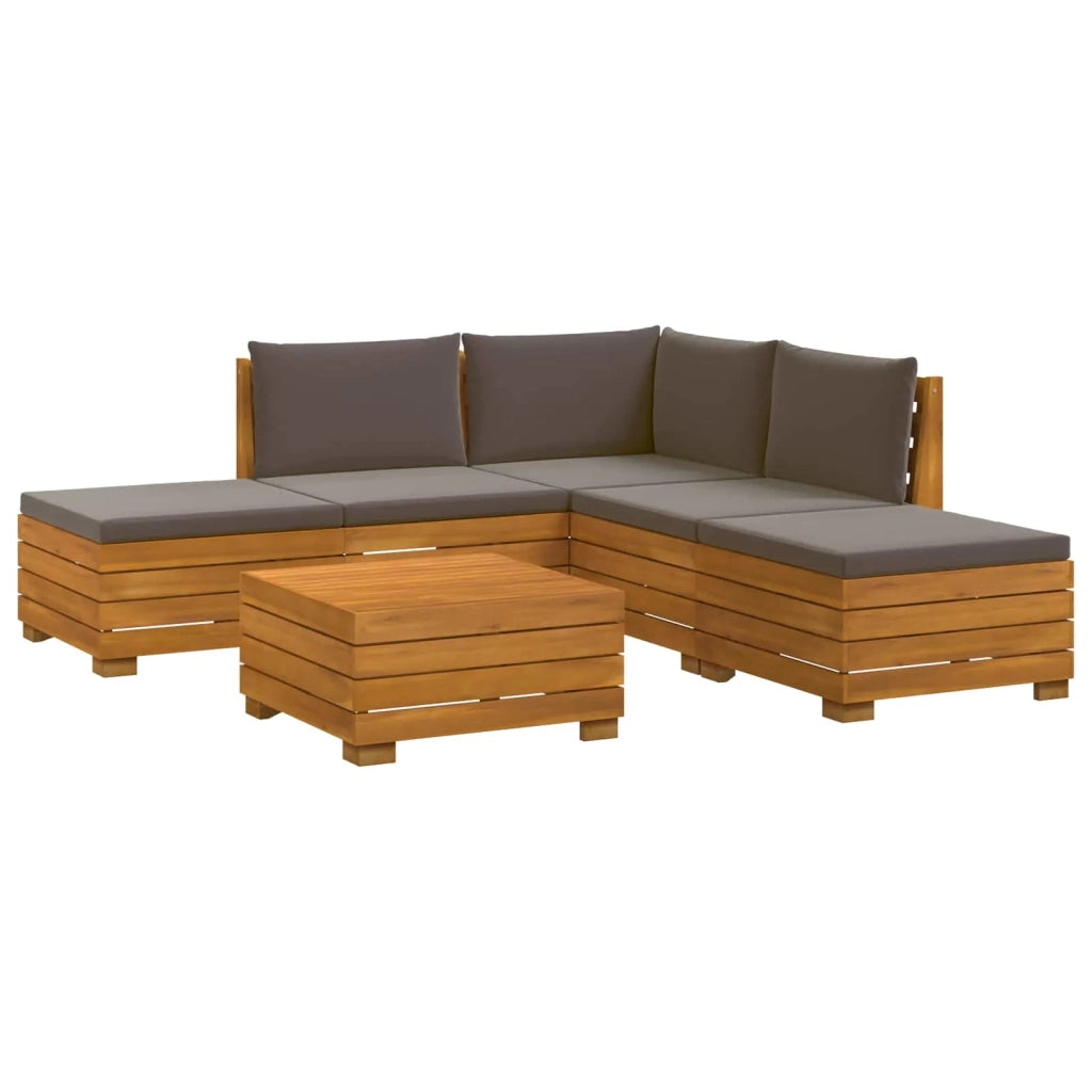 Set di divani da esterno con cuscino 6 Pezzo Marrone 3403100