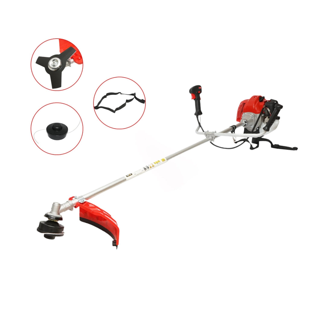 Decespugliatore professionale a benzina Economico 3HP, 2T 52cc, velocità 7500rpm, disco 3T, tamburo filo, kit accessori incluso THOR