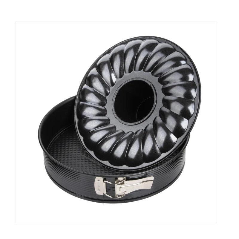 Tortiera apribile 2 fondi con cerniera black metallic ø28 cm