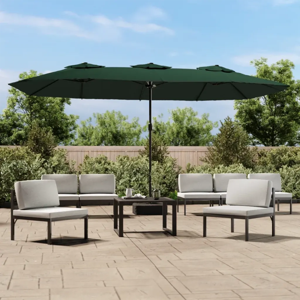 Ombrello | Parasolne a Doppia Testa con LED Verde 449x265 cm