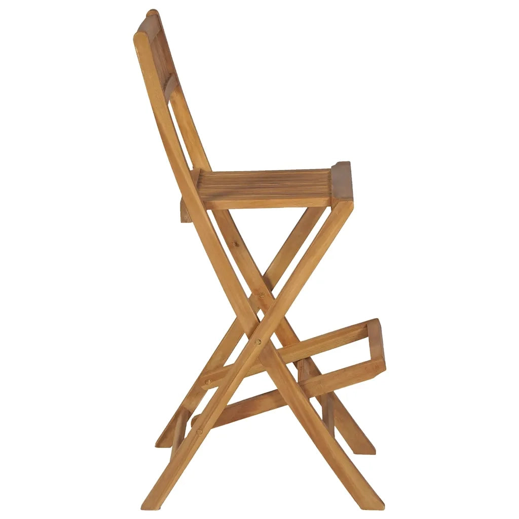 Sgabelli da Bar da Esterno Pieghevoli 2 pz in Massello di Teak 43806