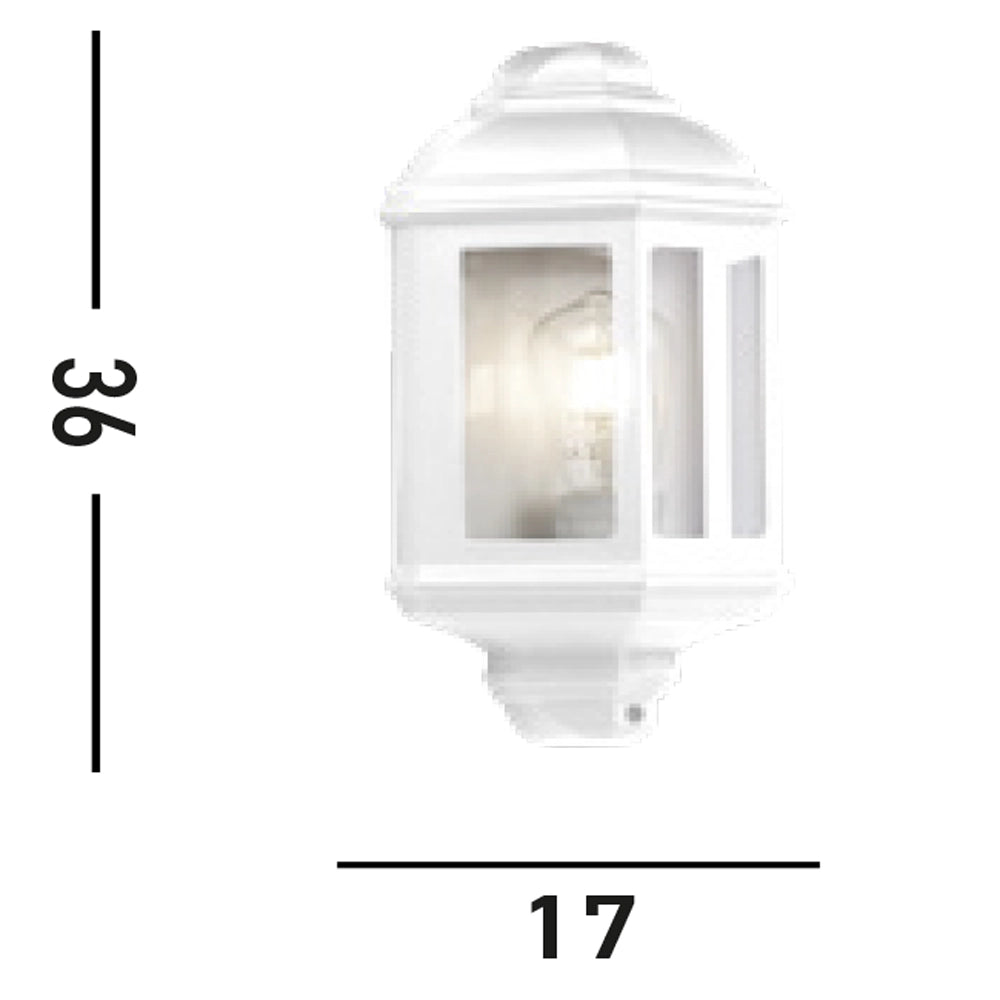 Applique Vintage-Decò Maine Alluminio Bianco Vetro 1 Luce E27