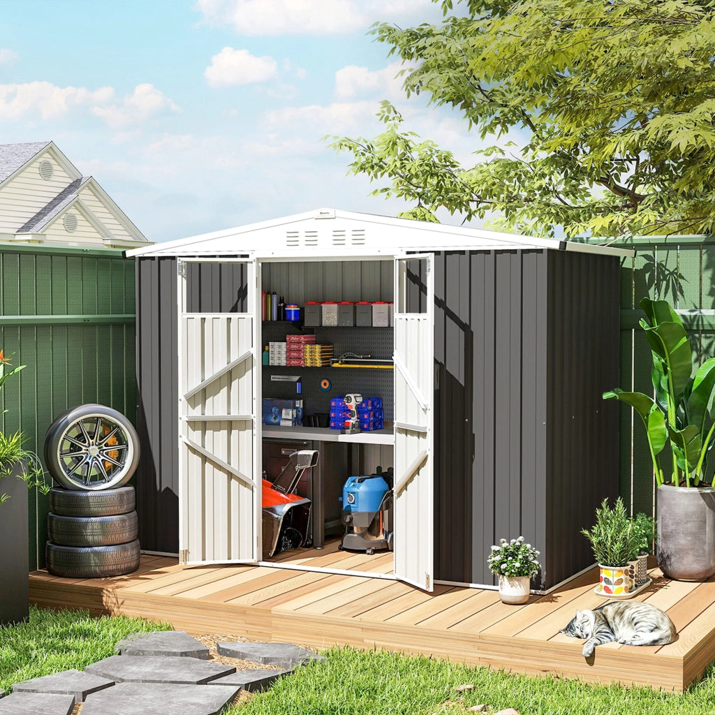 Casetta da giardino in metallo ¨C Minimal ¨C grigio 246x117x180 cm