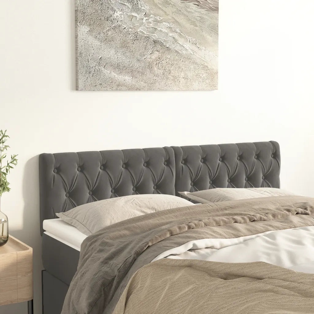 Testiera | Testata Grigio Scuro 144x7x78/88 cm in Velluto