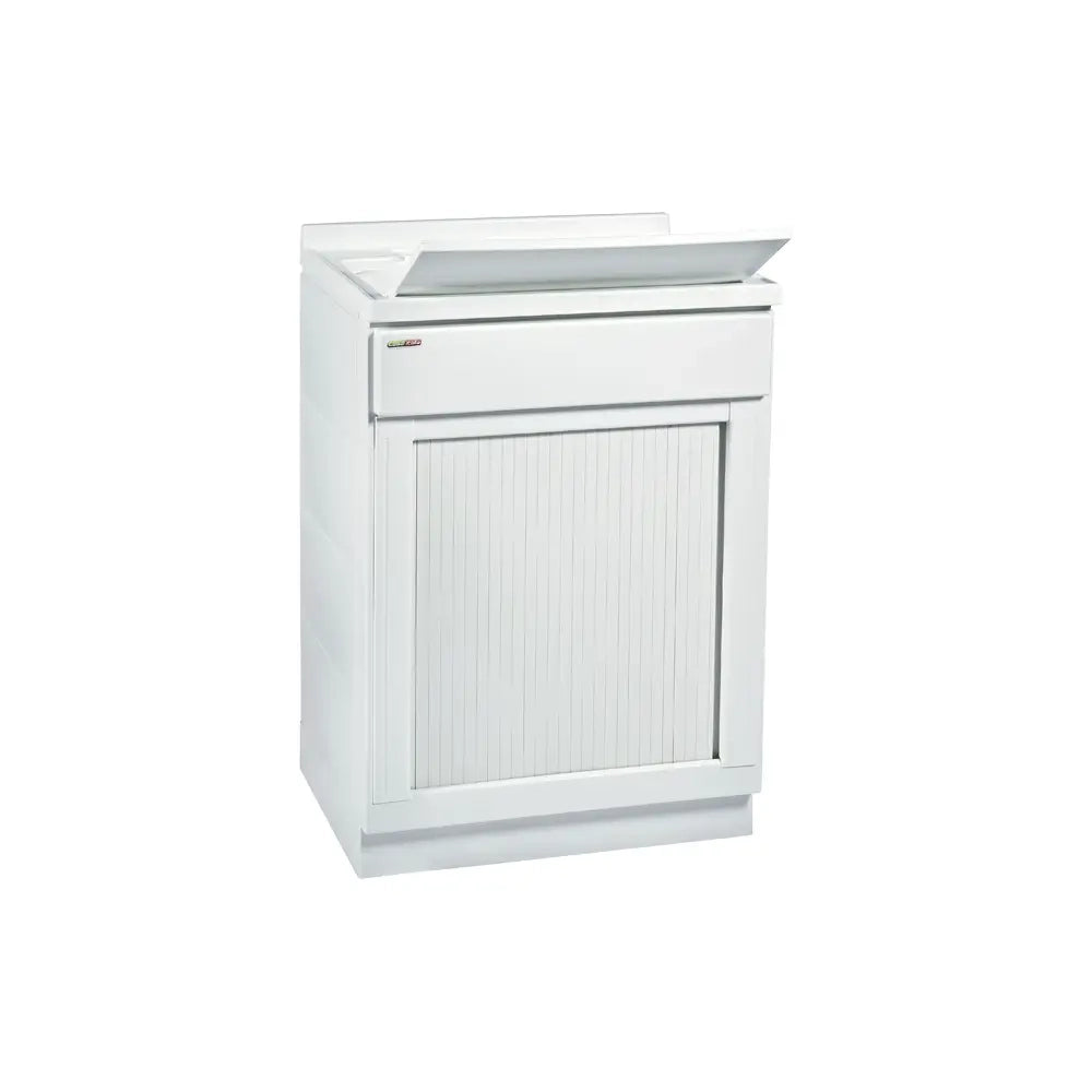 Lavatoio 60x50 cm bianco con serranda orizzontale vasca e asse lavapanni