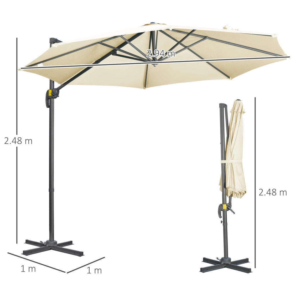 Ombrellone da Giardino ¨C Minimal ¨C Crema 300x250 cm