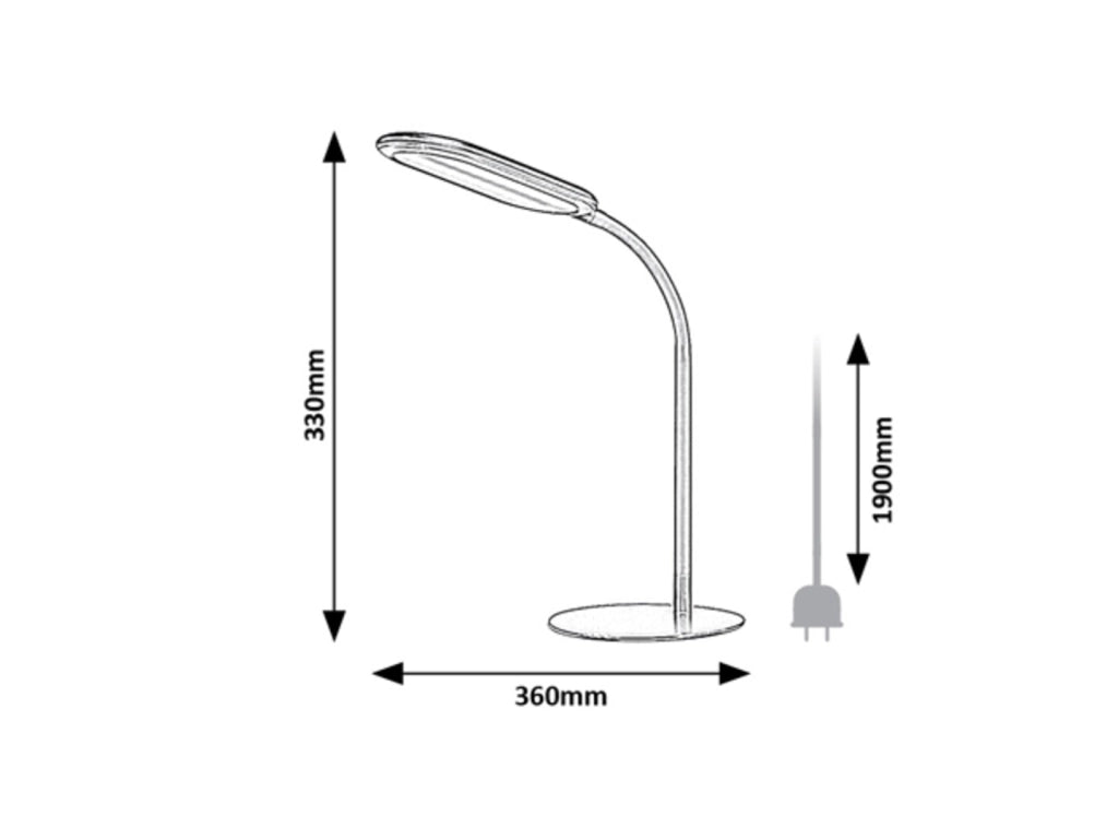 Lampada da scrivania LED nera 10W dimmerabile Rabalux