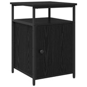 Comodino | Armadio da Notte | Mobiletto da notte con cassetto Rovere nero Legno multistrato