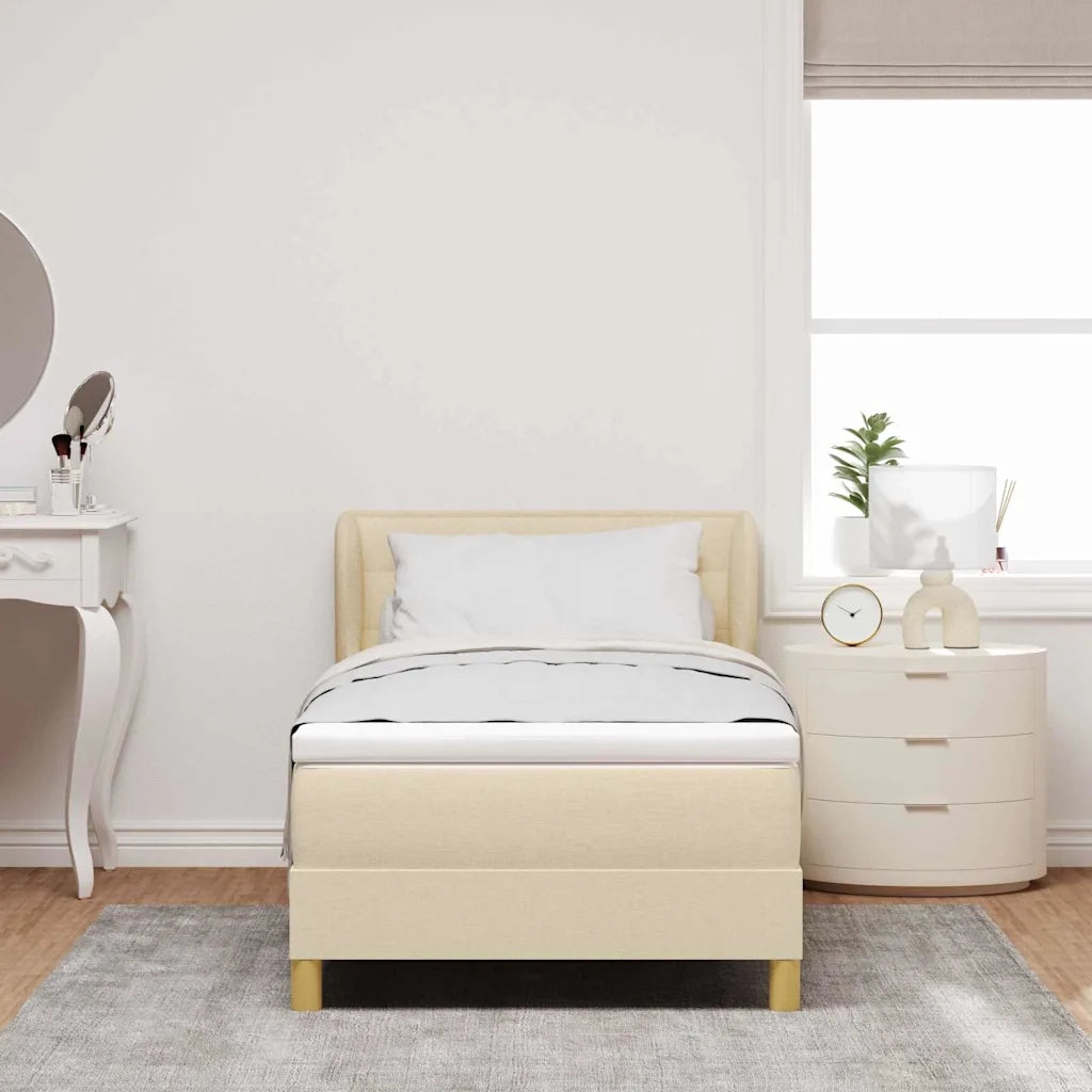 Letto a molle con materasso Crema 80 x 200 cm Tessuto 3340120