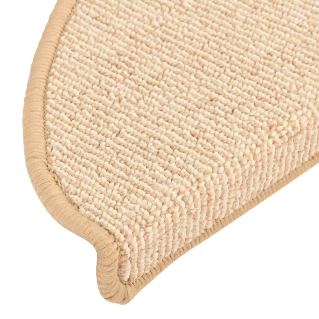 Tappetini per scale 15 pz 56x17x3 cm Crema Semicircolari 149853