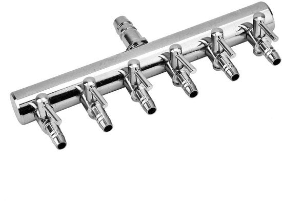 Regolatore di Pressione Aria Flessibile con Valvola di Regolazione - Valvole Aria 2/4/6 Vie - Divisore di Tubo in Acciaio Inox - Ventilatore di Aria per Acquario - Connettori di Sonda 8mm/4mm - Divisore di Aria per Acquario