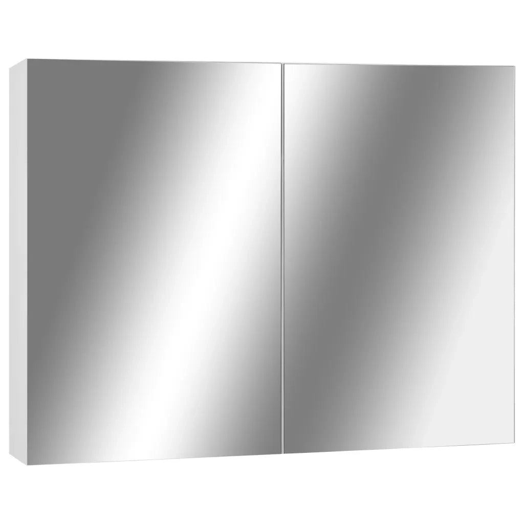 Armadietto a Specchio | Armadio da bagno Bianco 80x15x60 cm in MDF