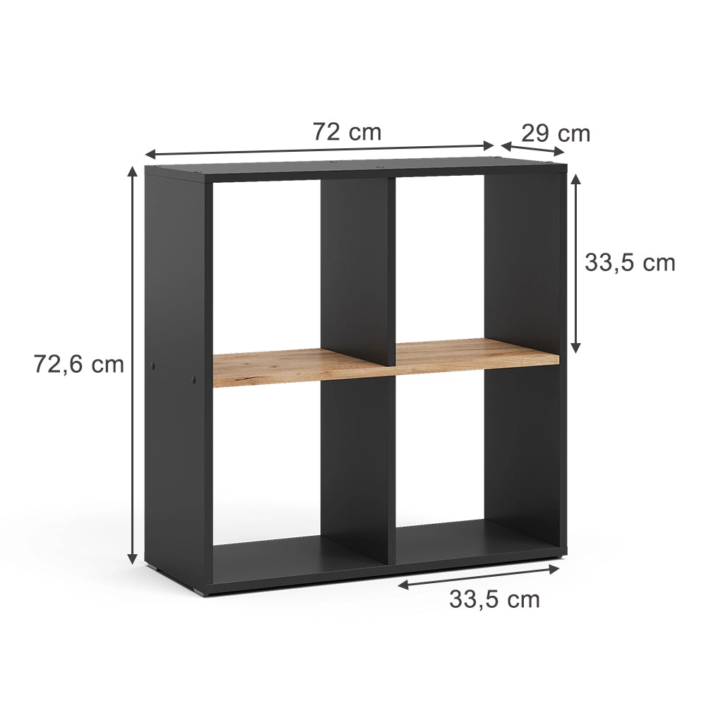 Vicco Scaffale Antracite/quercia dorata 72.6 x 72 cm