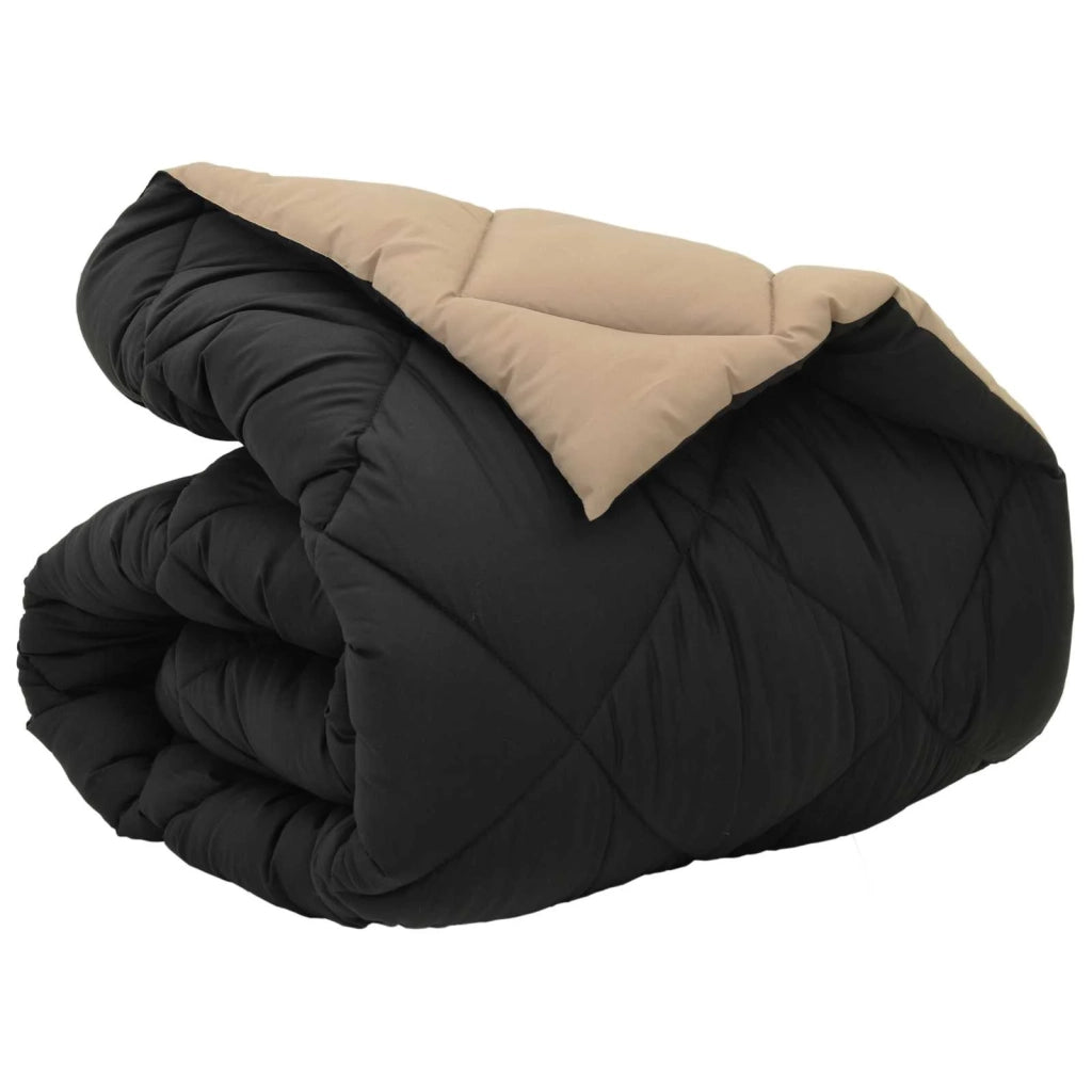 Duvet Invernale Nero e Talpa 140 x 200 cm Microfibra 42025729