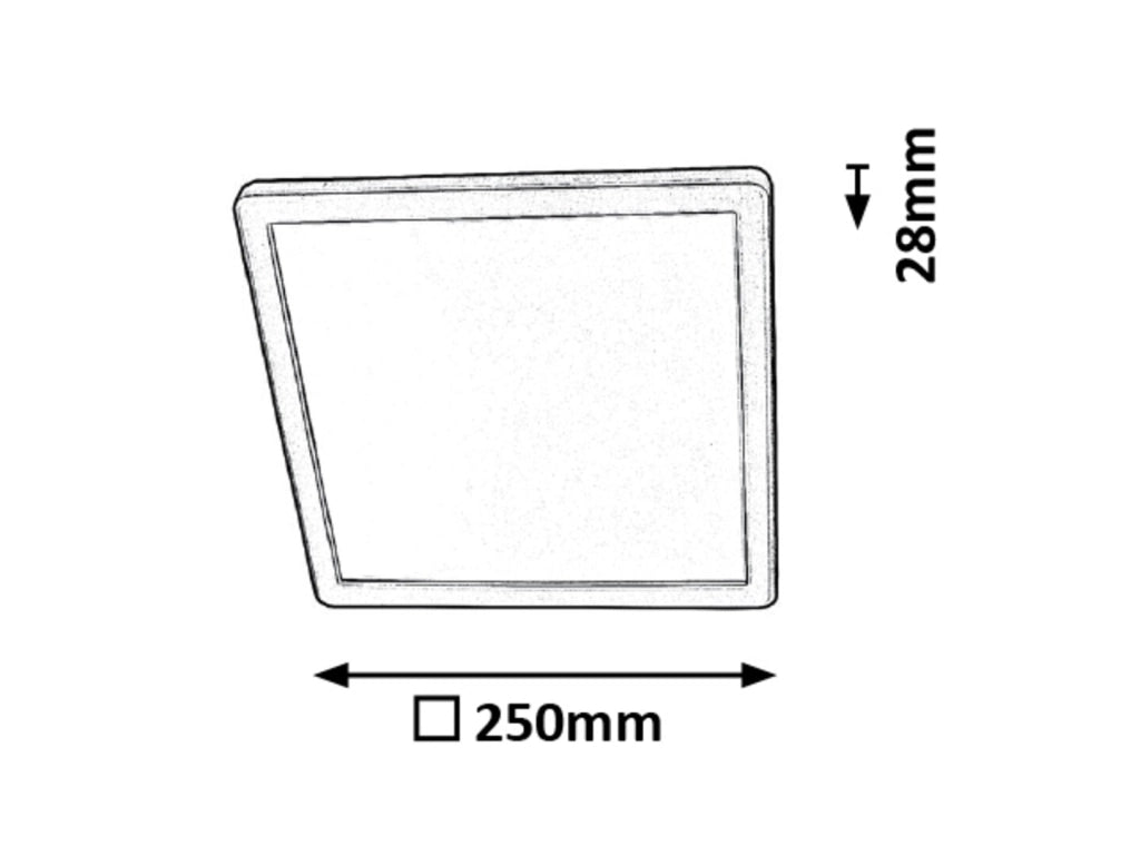 Plafoniera bagno LED 15W 25cm quadrata argento IP44