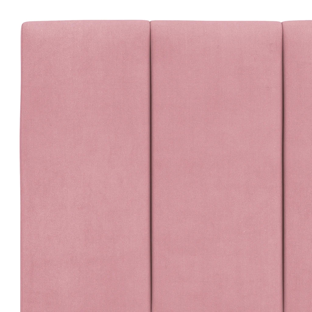 Letto matrimoniale | Letto per adulti | Giroletto senza Materasso Hanko Rosa 160x200 cm in Velluto