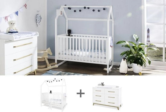 Set di assemblaggio - Letto per bambini - Mobili per la camera da letto - Da assemblare in letto per bambini junior - 147cm x 82cm x 175cm & 140cm x 78cm x 105cm