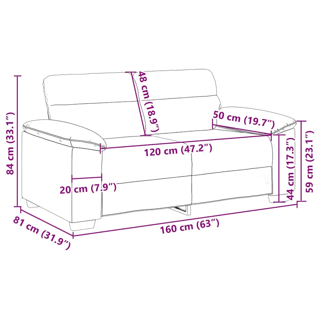 Divano a 2 posti Grigio 160x81x84 cm in Similpelle 4105334
