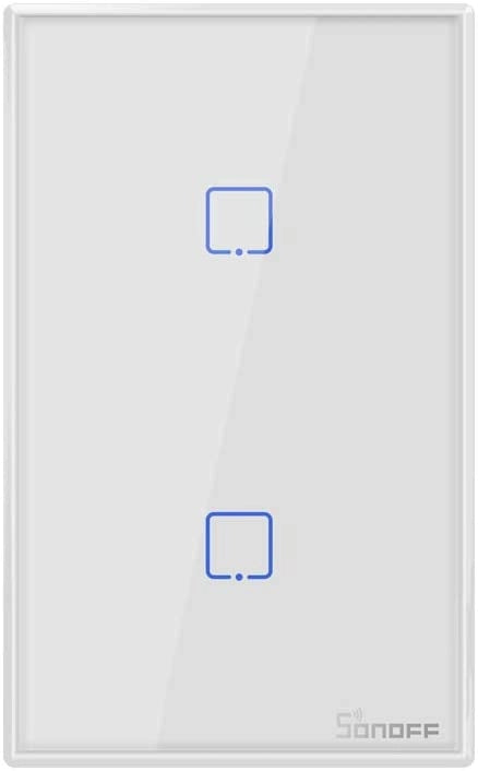 Sonoff TOUS2C Interruttore 2 Touch WIFI Parete Interruttore Luce Senza Fili 2 Gang Interruttore di Tempo Controllo Remoto di Lampadine Compatibile con Alexa, Google Home