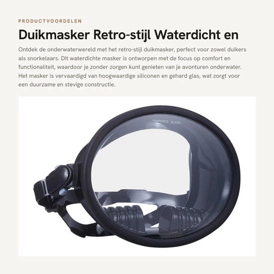 Maschera da immersione Acqua-Resistente - Anti-mist - Vetro a Silicio/Glassa - Design Ergonomico - Visuale Panoramica Ampliata - 15,5 x 13 cm - Maschera da Snorkeling