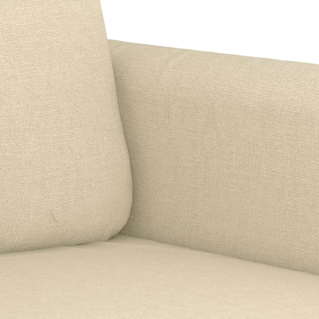 Set Divani 3 pz con Cuscini Crema in Tessuto