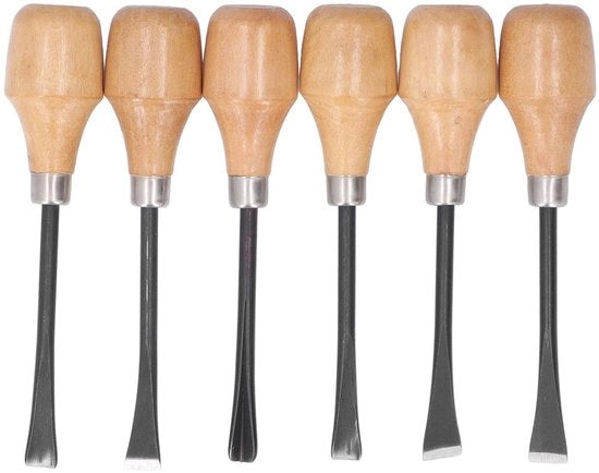 Set di sega per legno a 6 pezzi - Manico semicircolare - Legno di betulla/acciaio - Lame affilate - Duraturo - Per lavorazione del legno - Set di seghe per legno