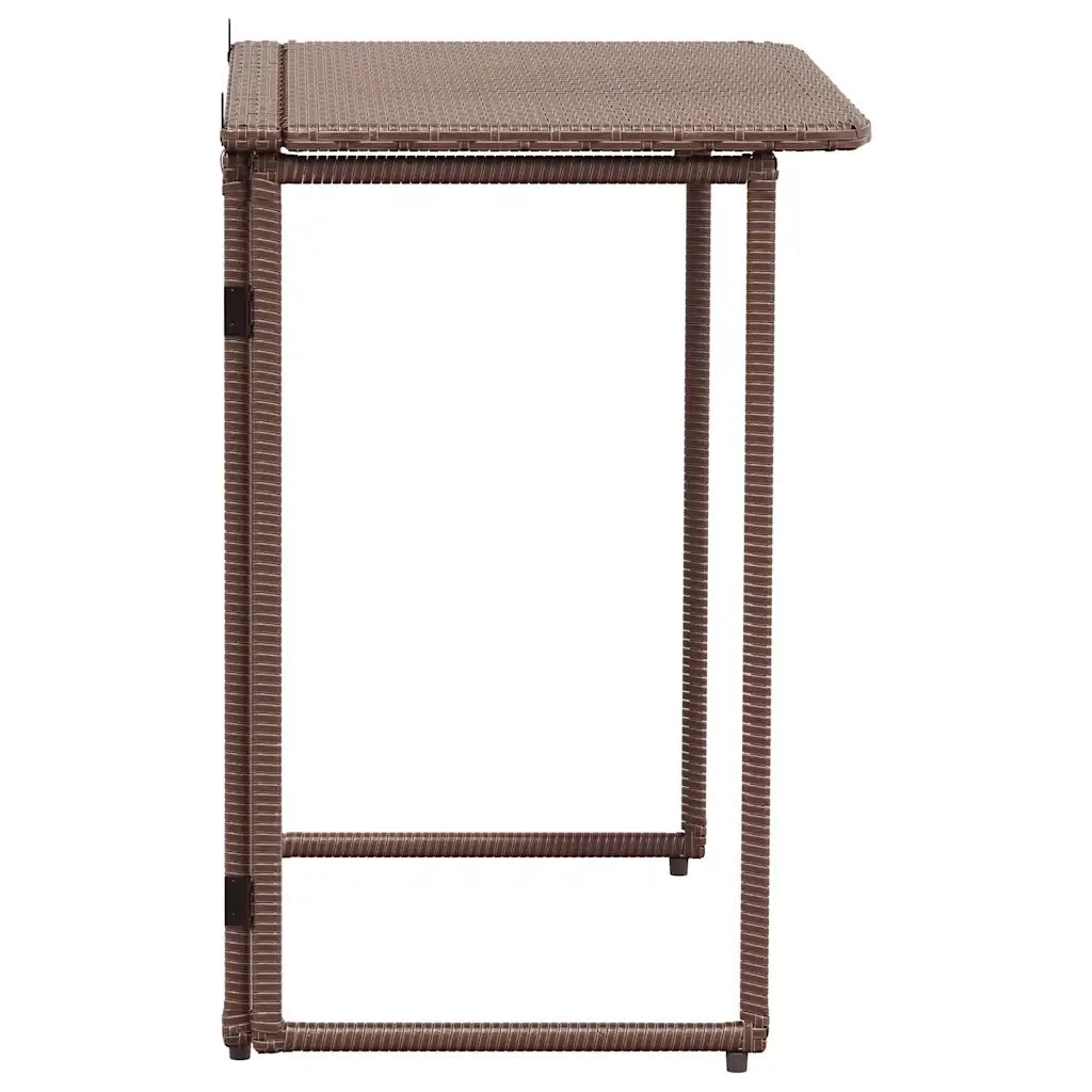 Tavolo Pieghevole da Giardino Marrone 90x51x75 cm Polyrattan 4108255