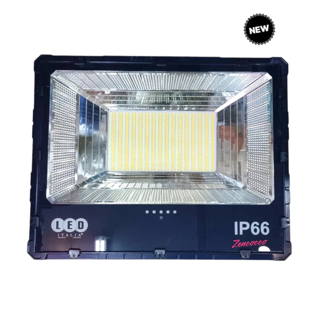 Faro LED Con Pannello Solare 1500W 3 COLORI LUCE CCT Telecomando DA ESTERNO IP66 - ZENCOCCO