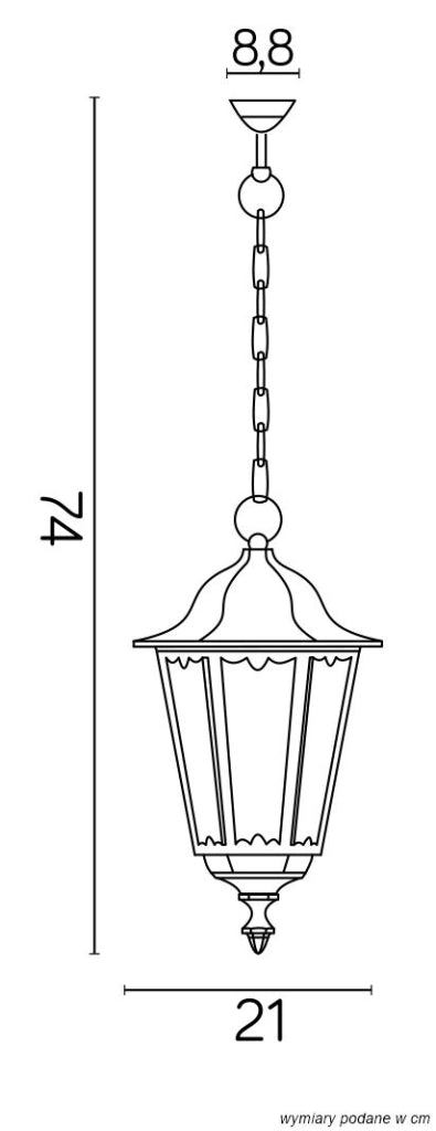 Lampada sospesa esterna Retro nera Ø21 1xE27 IP43 SU-MA