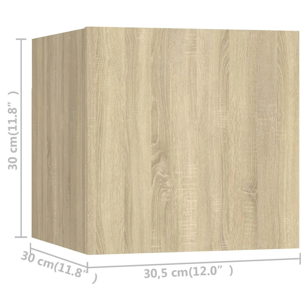 Mobili TV a Parete 8 pz Rovere Sonoma 30,5x30x30 cm 3079054