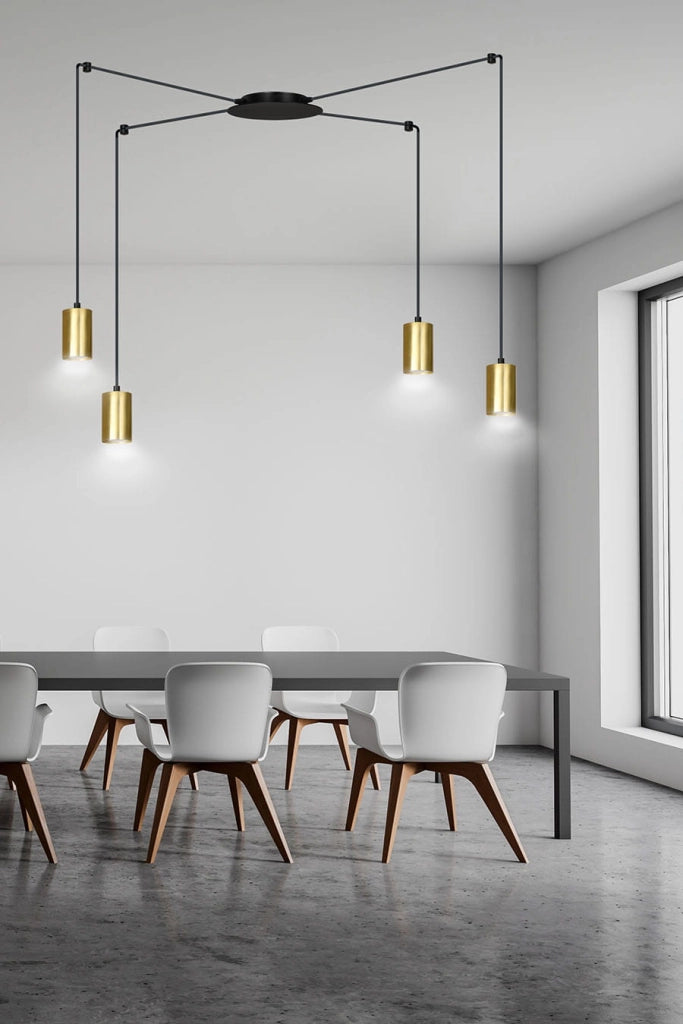 Lampadario Emibig Traker 4xGU10 nero/oro regolabile