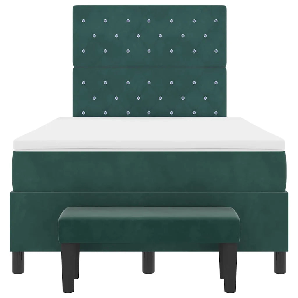 Letto a molle con testiera Verde scuro 190 x 120 cm Velluto 3344435