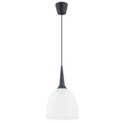 Lampada a sospensione nera cupola bianca E27 15W Alfa