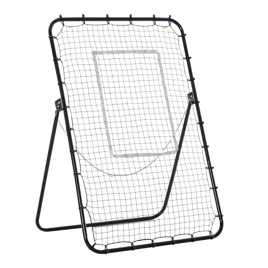 Rete da Calcio Rebounder Pieghevole con Bersaglio, Altezza e Angolazione Regolabili, Metallo e PE, 123x73x178.5cm, Nero