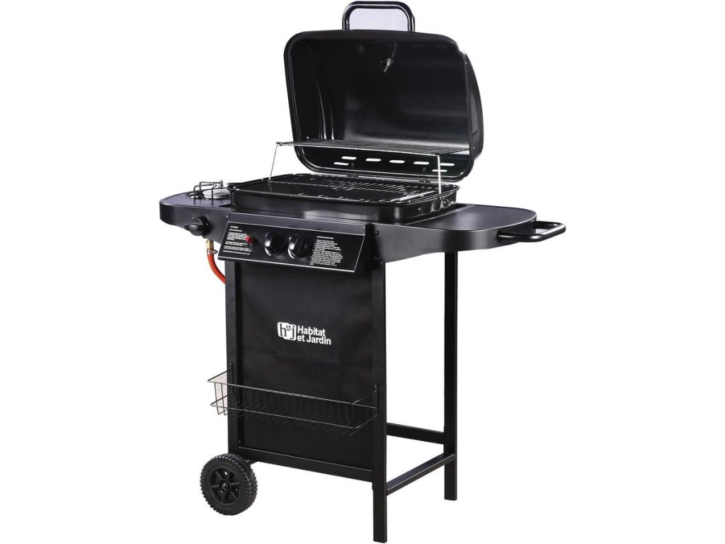 Barbecue gas "Party 3" - 3 piastre di cui 1 laterale - 9.38 kW -Nero