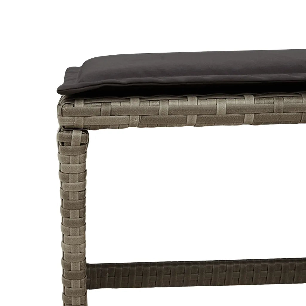 Set da Pranzo da Giardino 11pz con Cuscini in Polyrattan Grigio 3277915
