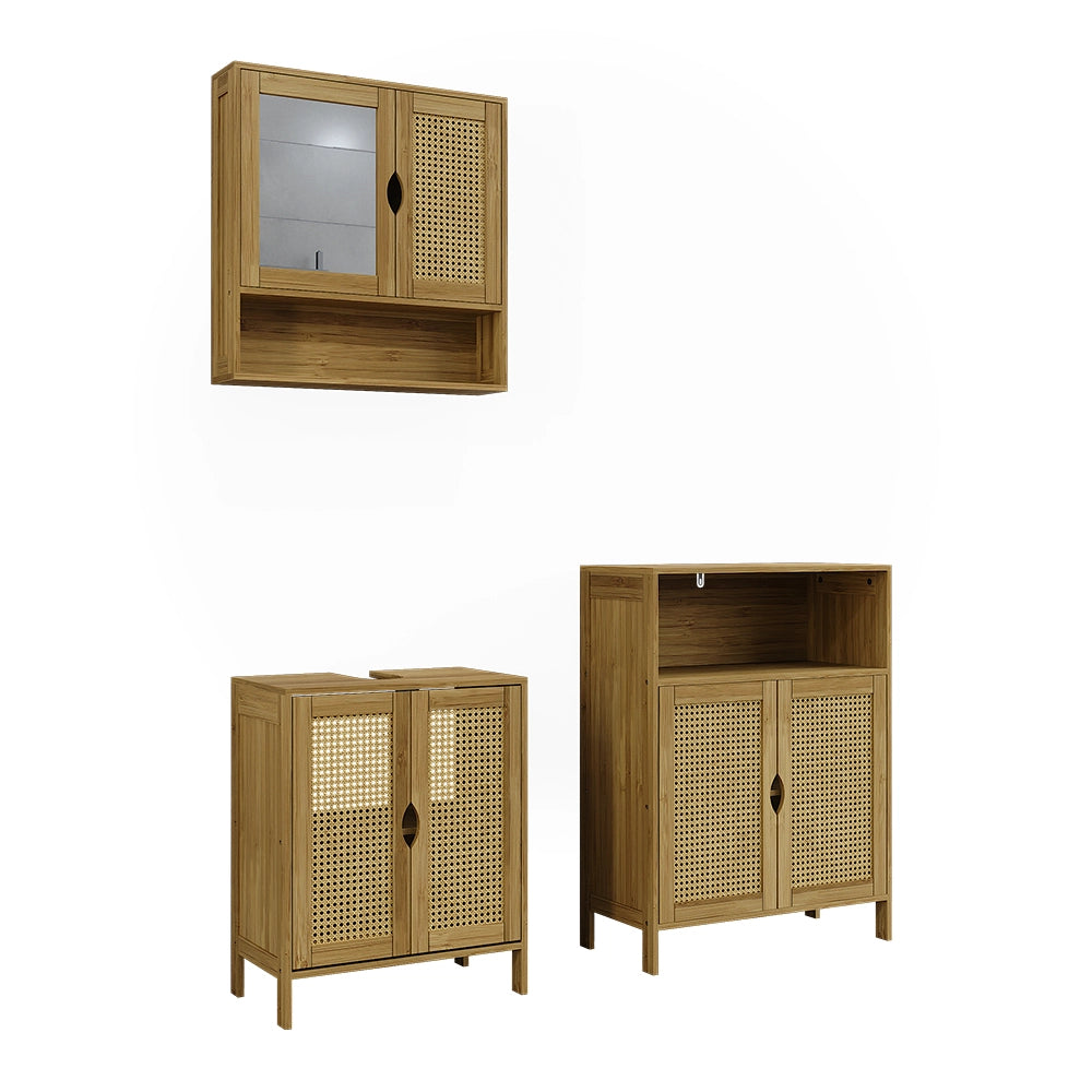 Vicco Set di mobili da bagno Bambù 3 parti