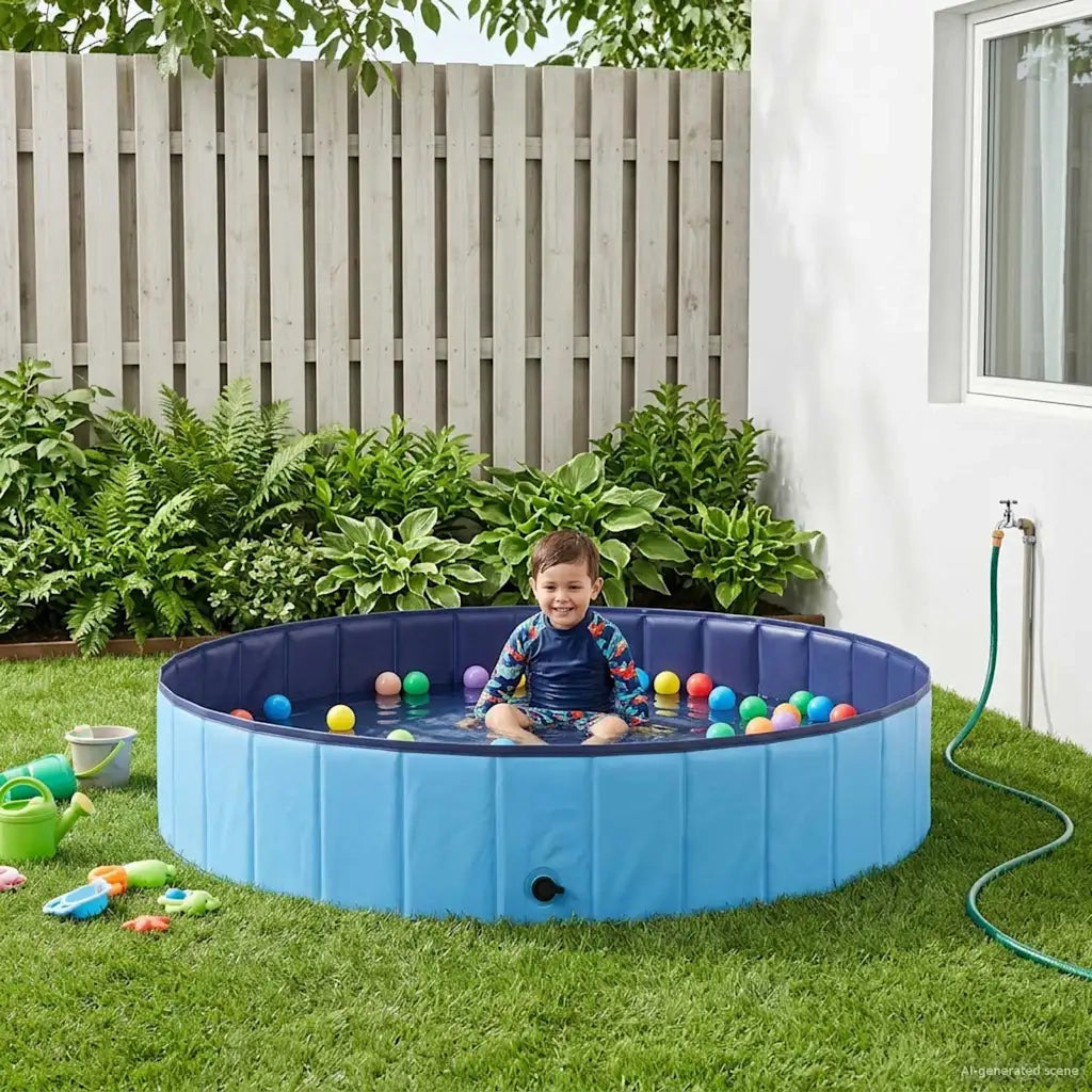 Piscina Pieghevole per Cani Blu 160 x 160 x 30 cm PVC 3416322
