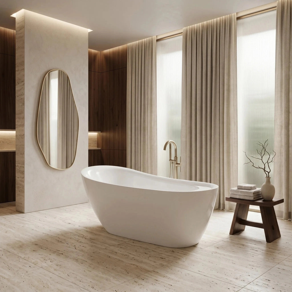 Vasca Da Bagno Freestanding Rea Orte 170 Copritappo nero