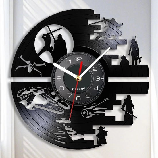 Orologio da Parete Tema Film Fantascienza Placca in Vinile Orologi da Parete Decorazioni per la Camera Senza Suono di Tacco Orologio da Parete 12 Pollici Orologio da Parete a Cristallo.