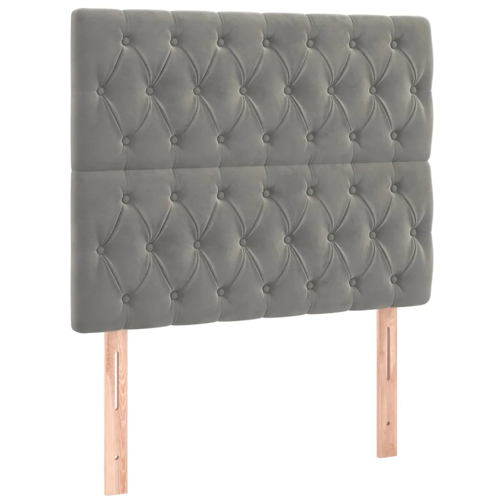 Testiera | Testata Grigio Chiaro 100x7x118/128 cm Velluto
