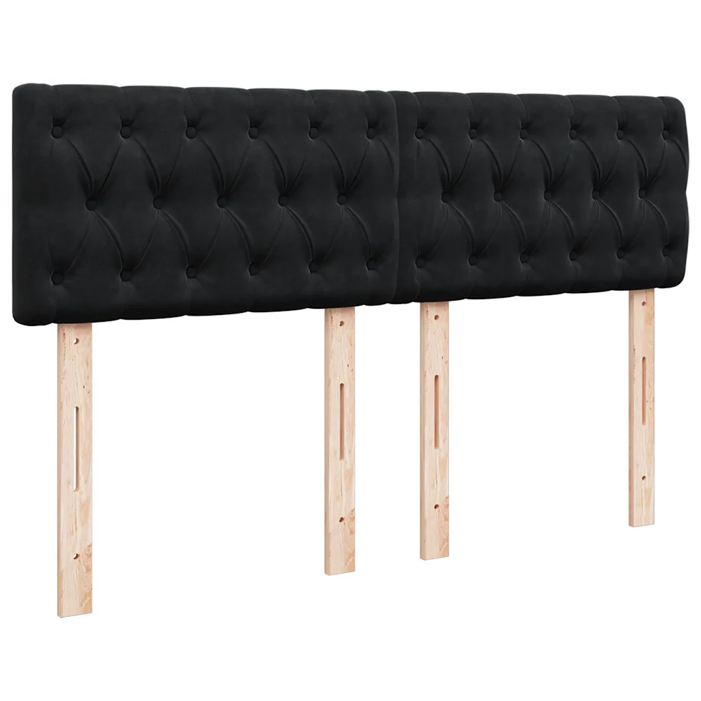 Giroletto a Molle con Materasso Nero 140x190 cm in Velluto