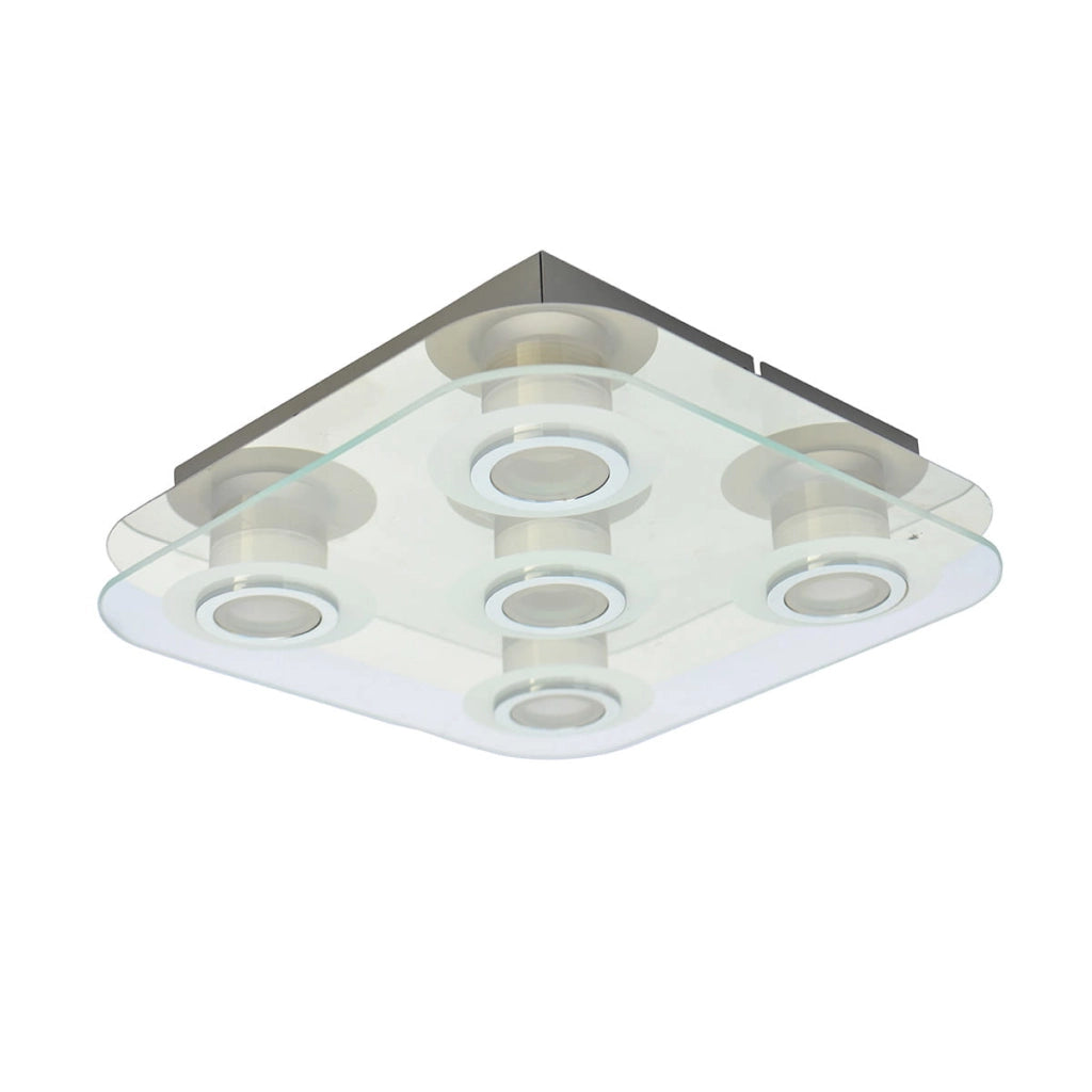 Plafoniera LED Italux Flavio quadrata cromo 30cm 3000K